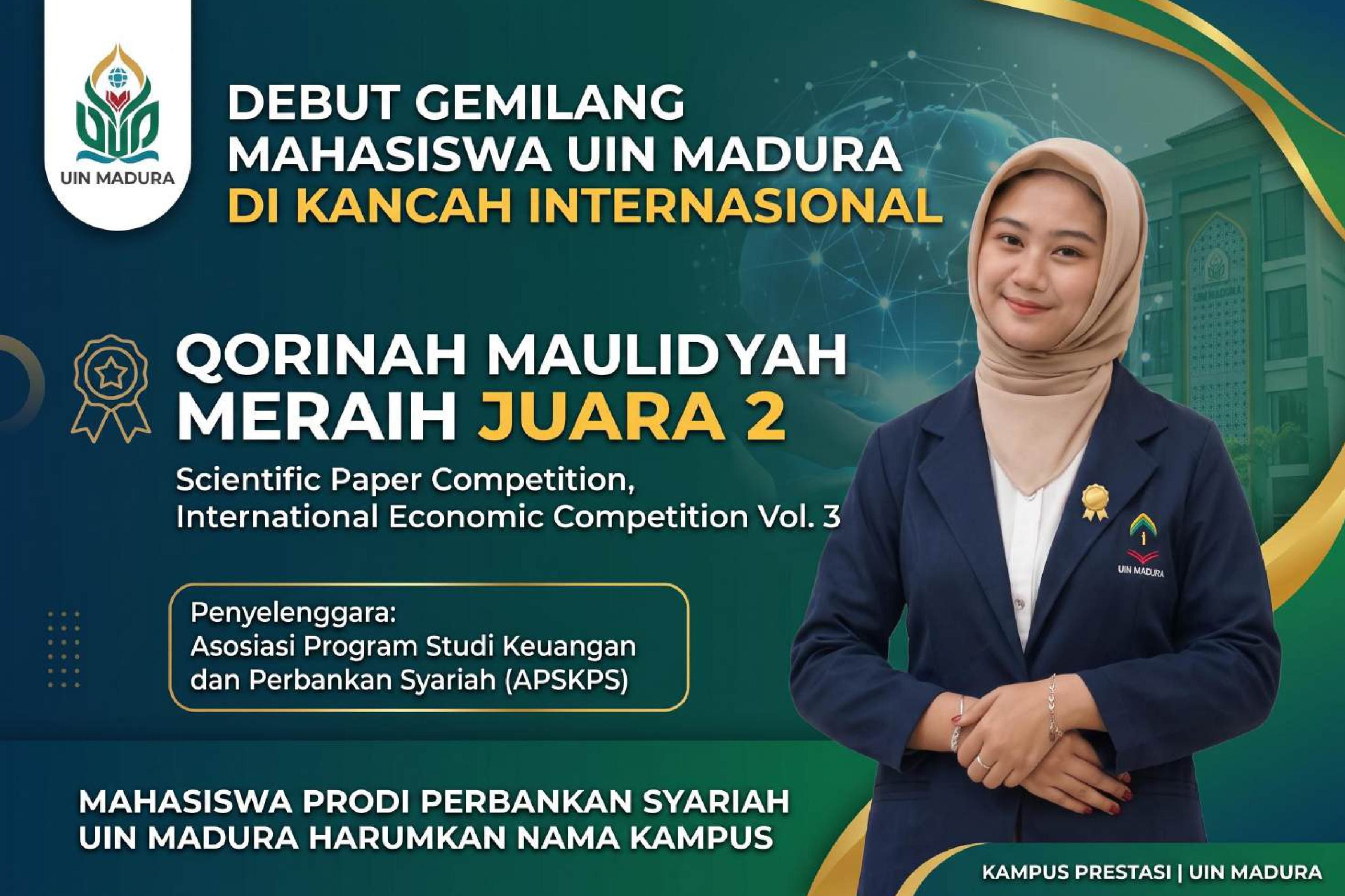 Debut Gemilang di Kancah Internasional, Mahasiswa Prodi Perbankan Syariah UIN Madura Raih Juara 2 Kompetisi Riset APSKPS